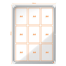 VITRINE EXTERIEURE MAGNETIQUE 9 FEUILLES